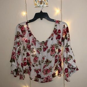 Floral off the shoulder flowy top